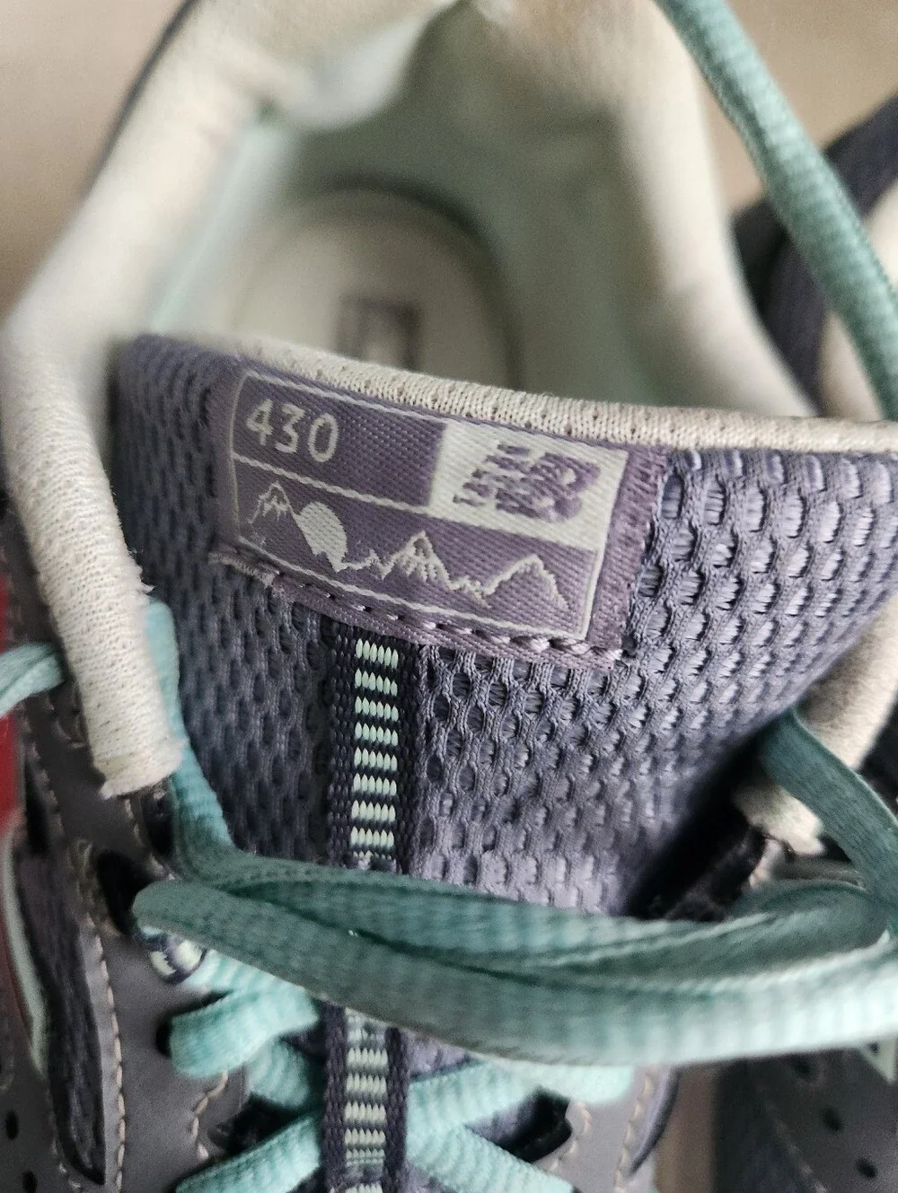 Womens New Balance 430 V1 Athletic Shoes Gray Teal Blue Mint Aqua SIZE 8M